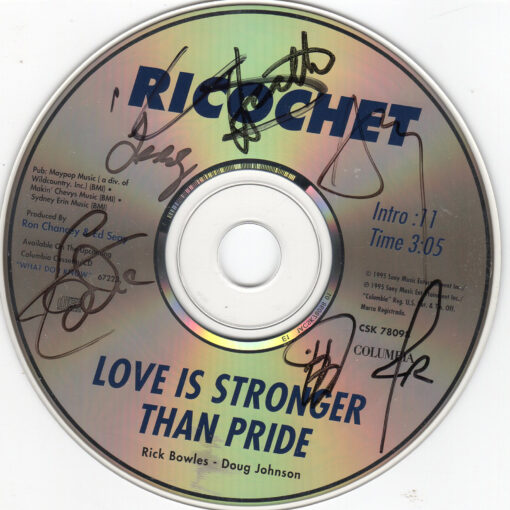 RICOCHET Love Is Stronger Than Pride CD Single Autographed