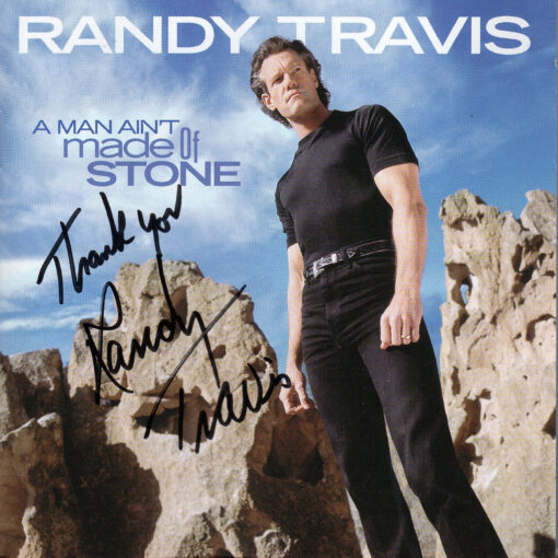 RANDY TRAVIS A Man Ain't Made Of Stone CD Autographed
