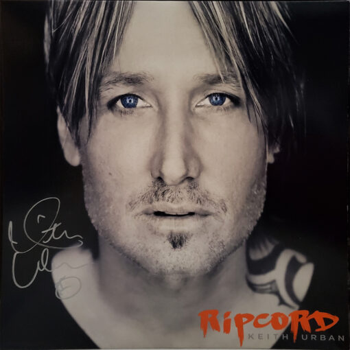 Signed Keith Urban Ripcord vinyl record showing cover artwork and autograph