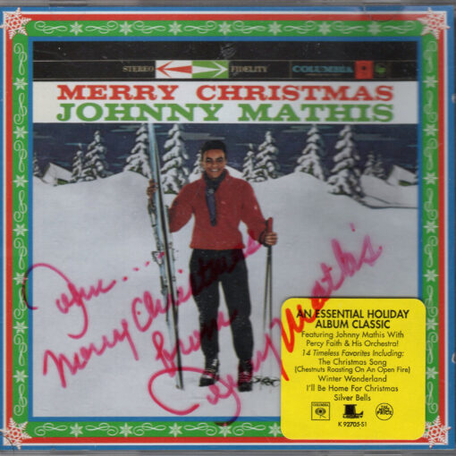 JOHNNY MATHIS Merry Christmas CD Autographed